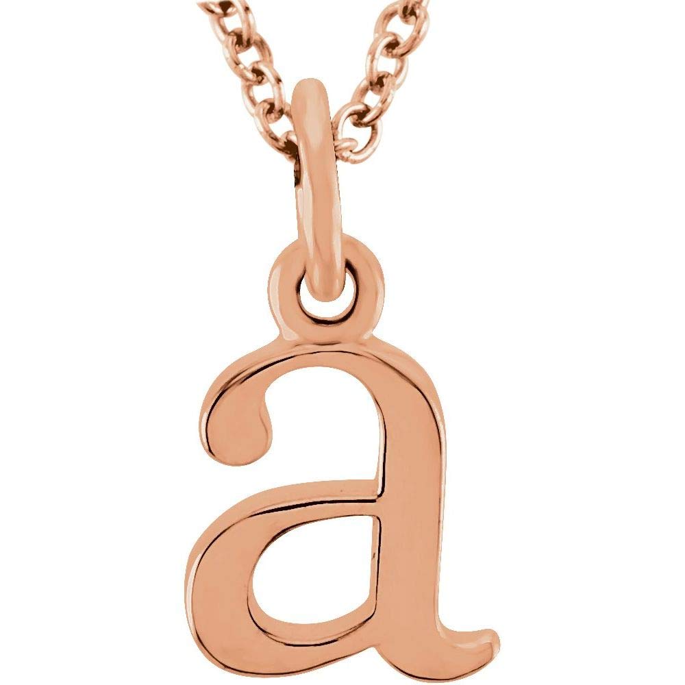 Amazon.com: Solid 14k Rose Gold Lowercase Alphabet Initial